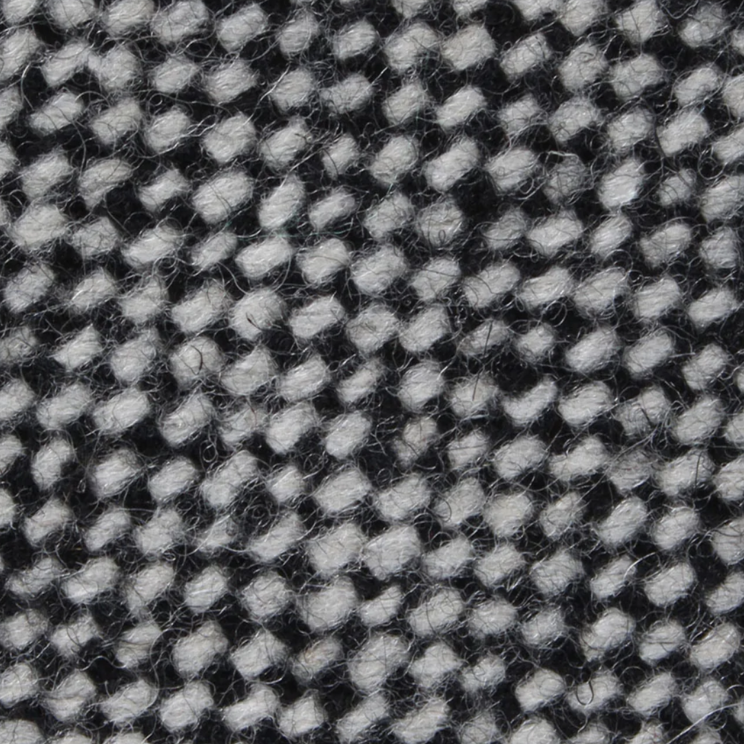 Black & White Wool Bow Tie - untied