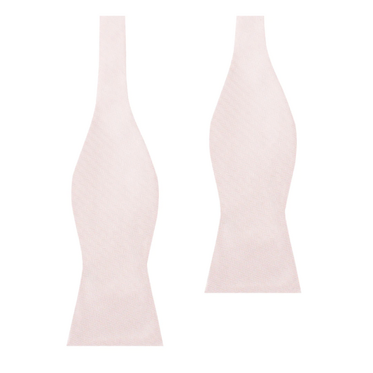 Blush Pink Herringbone Bow Tie - untied