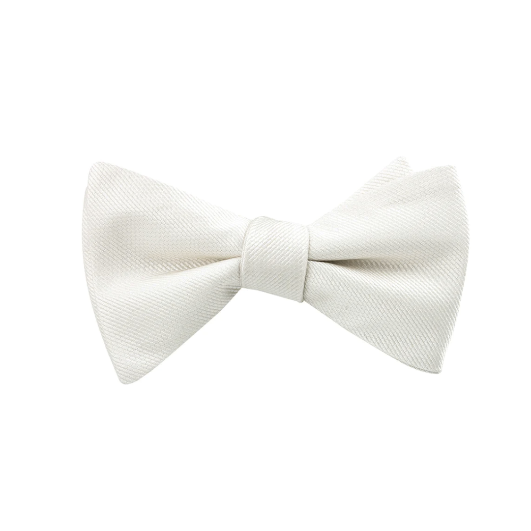 Ivory Woven Bow Tie - untied