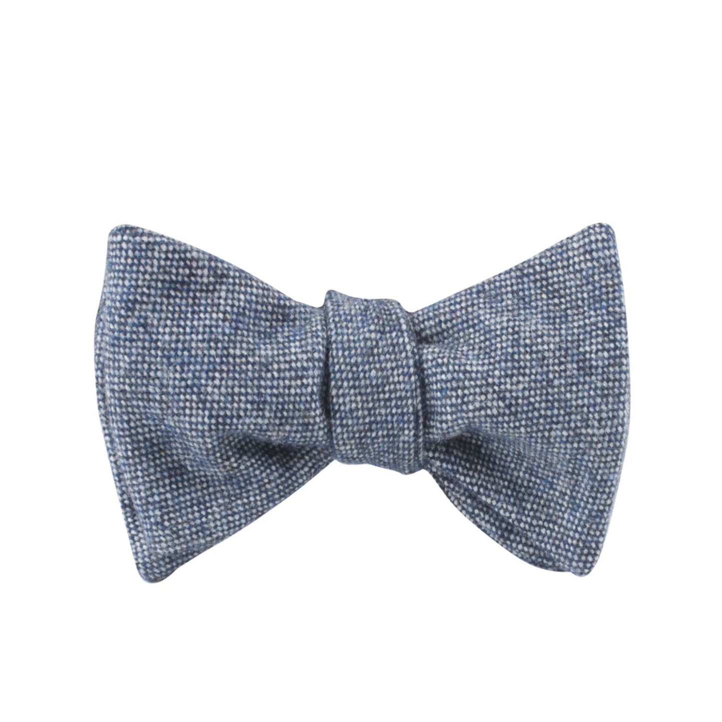 Blue Wool Bow Tie - untied